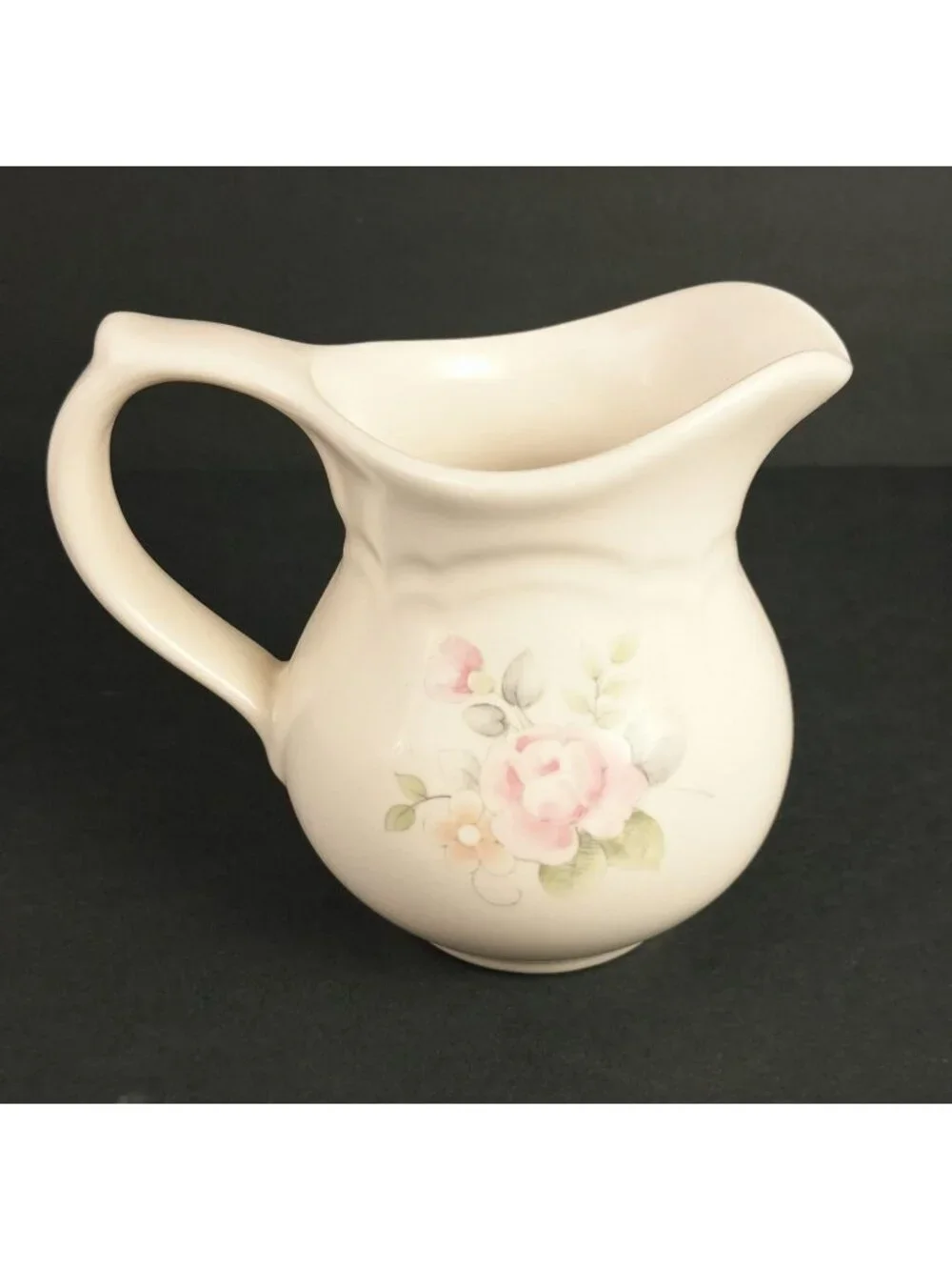 Pfaltzgraff Cream Pitcher Pink Floral Design - Made In USA - VTG Porcelain Cream